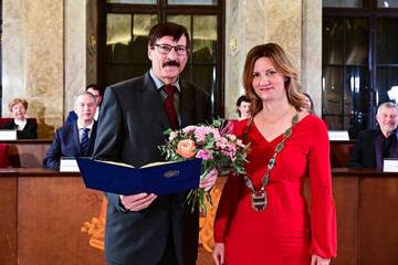 Profesor Josef Diblík s primátorkou Markétou Vaňkovou | Foto: Marie Schmerková